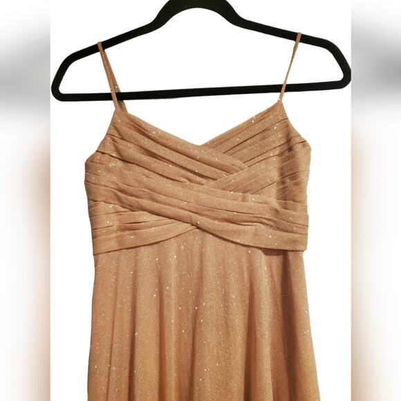 Christina Wu Bridesmaid Maxi Sparkling Pink Rose Dress Sz 10 - Picture 6 of 8